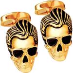 Goldene Rockabilly Elvis Presley Manschettenknöpfe aus Metall für Herren für den Bräutigam 