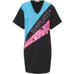 Reduzierte Schwarze Ethno Kurzärmelige Rockgewitter Mini V-Ausschnitt Kurze Abendkleider aus Kunstfaser für Damen Größe XS für den für den Sommer 