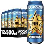 Rockstar Energy Drink Mango - Exotisches, koffeinhaltiges Erfrischungsgetränk mit Mango Geschmack für den Energie Kick, EINWEG (12 x 500ml) (Verpackungsdesign kann abweichen)