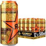 Rockstar Energy Drink Hemp Tropical Burst - Koffeinhaltiges Erfrischungsgetränk für den Energie Kick, EINWEG (12x 500ml)
