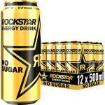 Rockstar Energy Drink Original Zero - Zuckerfreies, koffeinhaltiges Erfrischungsgetränk für den Energie Kick, EINWEG (12x 500ml)