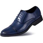 Dunkelblaue Business Hochzeitsschuhe & Oxford Schuhe mit Schnürsenkel aus Leder leicht für Herren Größe 40 