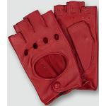 Rote Roeckl Fingerlose Handschuhe & Halbfinger-Handschuhe mit Cutwork aus Nappaleder für Damen Größe 7.5 