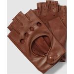 Braune Unifarbene Roeckl Fingerlose Handschuhe & Halbfinger-Handschuhe mit Cutwork aus Leder für Damen Größe 6.5 für den für den Winter 