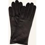 Schwarze Roeckl Lederhandschuhe aus Leder für Damen Größe 7.5 