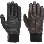Dunkelbraune Roeckl Touchscreen-Handschuhe aus Leder für Herren Größe 8 
