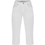 Weiße Unifarbene Röhnisch Capri-Jeans mit Reißverschluss aus Twill für Damen Größe L 