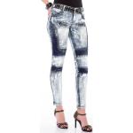 Blaue Sexy Cipo & Baxx Slim Fit Jeans mit Perlen aus Denim für Damen Größe XS 