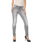 Graue Slim Fit Jeans aus Baumwolle für Damen Größe S 