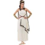 Cremefarbene Buttinette Römer-Kostüme mit Glitzer aus Jersey für Damen Größe S 