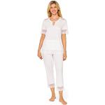 Weiße Elegante Rösch Damenschlafanzüge & Damenpyjamas aus Baumwolle Größe M 