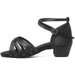 Reduzierte Schwarze Elegante Salsa Schuhe mit Vogel-Motiv aus Kunstleder für Damen Größe 37 zur Hochzeit 