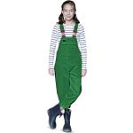 Grüne Kinderlatzhosen mit Reißverschluss aus Baumwolle für Mädchen 