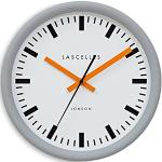 Orange Roger Lascelles Clocks Wanduhren aus Metall 