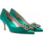 Reduzierte Grüne Roger Vivier High Heels & Stiletto-Pumps aus Leder für Damen Größe 37 