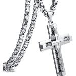 Silberne Kreuzketten aus Stahl für Herren 