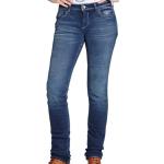 Reduzierte Blaue Stretch-Jeans mit Reißverschluss aus Denim für Damen Größe XS 