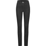 Schwarze Slim Fit Jeans mit Reißverschluss aus Denim für Damen Größe XS Weite 24, Länge 32 