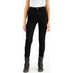 Schwarze Slim Fit Jeans mit Reißverschluss aus Denim für Damen Weite 26, Länge 30 