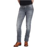 Graue Wasserdichte Stonewashed Jeans mit Reißverschluss aus Baumwolle maschinenwaschbar für Damen Größe XS Weite 26, Länge 32 