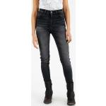 Dunkelgraue Slim Fit Jeans mit Reißverschluss aus Polyamid maschinenwaschbar für Damen Größe XS Weite 29, Länge 32 