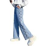 Hellblaue Vintage Atmungsaktive Baggy Jeans für Kinder aus Denim für Mädchen 