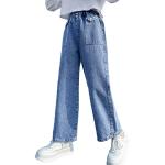Blaue Vintage Atmungsaktive Baggy Jeans für Kinder aus Denim für Mädchen 