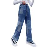 Blaue Vintage Atmungsaktive Slim Jeans für Kinder aus Denim für Mädchen 