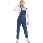 Marineblaue Streetwear Jeans-Latzhosen für Kinder aus Baumwollmischung für Mädchen für den für den Sommer 