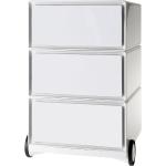 Weiße EasyOffice Rollcontainer aus Kunststoff Breite 0-50cm, Höhe 50-100cm, Tiefe 0-50cm 