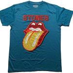Cyanblaue Rolling Stones Herrenbandshirts Größe XL 