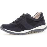 Reduzierte Blaue Gabor Rollingsoft Low Sneaker aus Nubukleder für Damen mit Absatzhöhe 3cm bis 5cm 