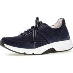 Reduzierte Blaue Gabor Rollingsoft Low Sneaker aus Leder für Damen mit Absatzhöhe 3cm bis 5cm 