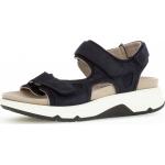 Reduzierte Blaue Gabor Rollingsoft Outdoor-Sandalen mit Klettverschluss aus Mesh für Damen mit Absatzhöhe 3cm bis 5cm für den für den Sommer 