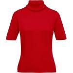 Rote Halblangärmelige Peter Hahn Rollkragen Kaschmir-Pullover aus Kaschmir maschinenwaschbar für Damen Größe L 