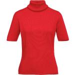 Rote Halblangärmelige Peter Hahn Rollkragen Kaschmir-Pullover maschinenwaschbar für Damen Größe XL 