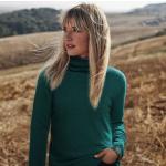Reduzierte Grüne Lands' End Rollkragen Kaschmir-Pullover aus Wolle für Damen Größe S 