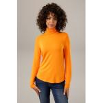 Orange Casual Langärmelige ANISTON Rollkragen Rollkragenshirts aus Jersey für Damen Größe L 