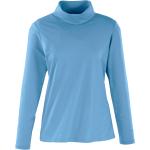 Blaue Casual Langärmelige Nachhaltige Rollkragenshirts aus Jersey für Damen Größe XXL 