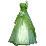 Reduzierte Grüne Maxi Lange Abendkleider mit Pailletten aus Organza für Damen Größe L zum Abschlussball 