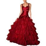 Rote Maxi Lange Abendkleider aus Satin für Damen Größe M Tall zum Abschlussball 