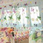 Blumenmuster Moderne Gardinen & Vorhänge mit Insekten-Motiv aus Tüll transparent 