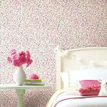 Rosa Blumenmuster Roommates Selbstklebende Tapeten aus Vinyl 