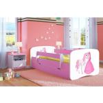 Pinke Nachhaltige Prinzessin Betten mit Tiermotiv aus Holz mit Schublade 70x140 