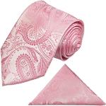 Rosa Krawatten Set 2tlg + Einstecktuch rose paisley