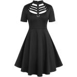 Schwarze Gothic Ärmellose V-Ausschnitt Damenkleider Größe 5 XL Große Größen für den für den Sommer 