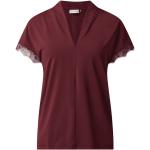 Reduzierte Bordeauxrote rosemunde V-Ausschnitt T-Shirts aus Spitze für Damen Größe M - versandkostenfrei 