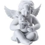 Weiße 14 cm Rosenthal Angels Engelfiguren mit Tiermotiv matt aus Porzellan 