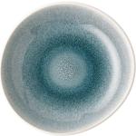 Türkise Runde Speiseteller & Essteller 22 cm glänzend aus Keramik 