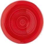 Rote Gestreifte Moderne Speiseteller & Essteller 28 cm matt aus Porzellan 